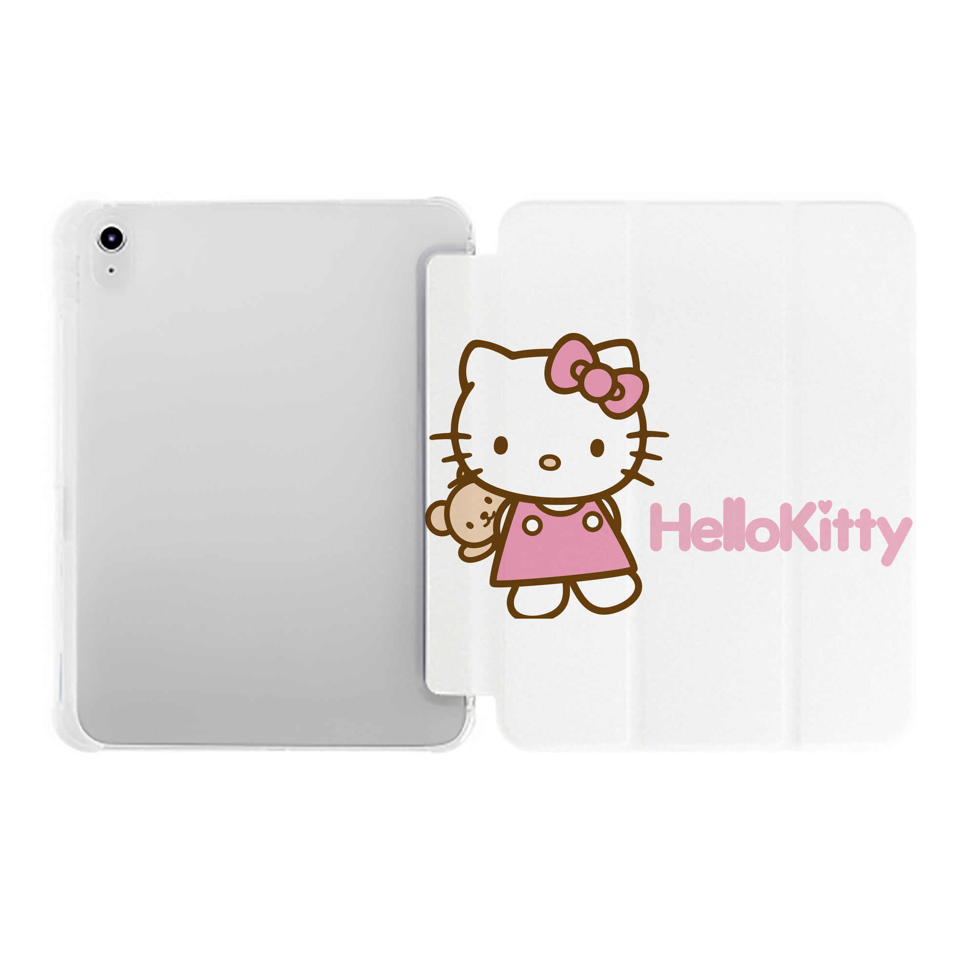 （画像用） Hello Kitty ハローキティ IPad ケース ペン収納付き 三つ折りスタンド PUレザー×シリコン 対応機種9.5/10.5/10.9インチ